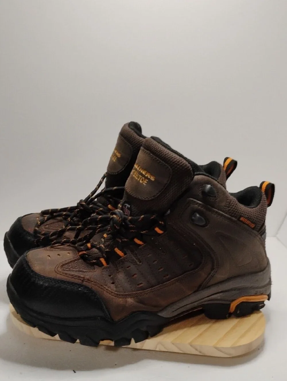 Skechers Brown and Black Steel Toe Men’s Work Boots